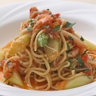 Handmade pasta boasts a chewy texture. A heartfelt dish