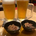 三岩 - 生ビールで喉を潤しました。