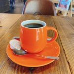 orange coffee stand - 