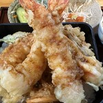 喜界 - 揚げたての海老天が四本！