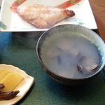 元祖しじみラーメン 和歌山 - 定食のしじみ汁（塩味）