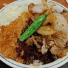 Katsuya - 牛バラ焼きとロースカツの合い盛り丼