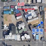 蕎麦切り 春のすけ - 上空から駐車場