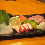なでしこ - 特選　お刺身三種盛り合わせ　1,280円