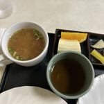 221281407 - スープ&冷たいお茶&バナナ&オレンジ❗️