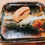 鮨 さかい - 余市のあん肝と奈良漬け