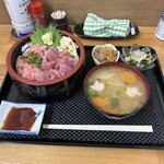 えちぜん - 2色丼(ネギトロ&マグロぶつ)特盛