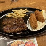 Buronko Biri - 炭火焼きがんこハンバーグ　大粒牡蠣フライ