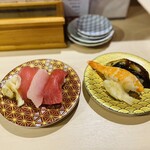 Sushi No Gin No Jou - まぐろ3貫盛り、海老、うなぎ