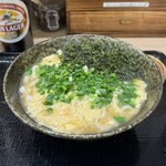 Honkakuha Hakata Udon Hasida Taikiti - かけうどん¥600、岩のり¥100、卵とじ¥150