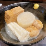 Torijin - 鶏白湯おでん
      大根、ちくわぶ、厚揚げ、一口がんもどき