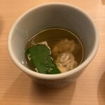 鮨 一新 - 白子とシジミ