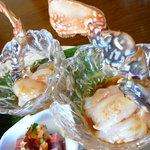 千松しま - お造りの渡り蟹アップ★2009/9