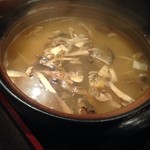 柳家 - お待ちかね！鮎・松茸の雑炊です。