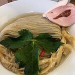 めん処 きよ洲 - キレイな麺線のふすま入り細麺が貝汁昆布水をまとって美味しい！