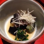 柊家旅館 - 秋刀魚 翡翠茄子 黄菊 菊菜松茸浸し 針生姜 土佐酢