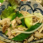 旬味ひげ - 2013.10もち豚と下仁田葱炒めもの