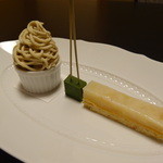 じん市 - デザート（洋梨タルト　抹茶チョコ　モンブラン）