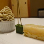 じん市 - デザート（洋梨タルト　抹茶チョコ　モンブラン）