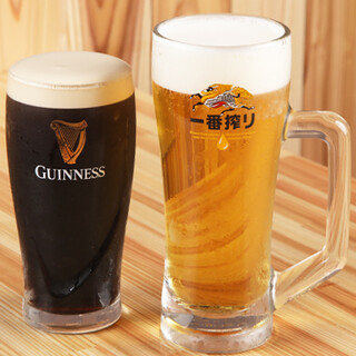 Great deals from 17:00 to 19:00♪ Cheers with beer such as Kirin Guinness!
