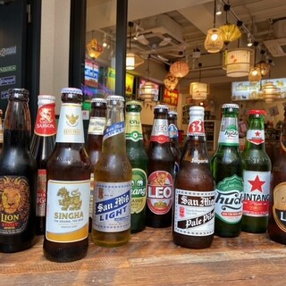 アジア各国の瓶ビール20種類以上！