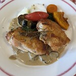 エシャロット - 若鶏のコンフィ　木の子クリーム