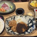 小樽食堂 - 日替わりランチ1100円税込、ごはんお替り自由、コーヒー付き