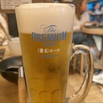 博多もつ鍋おおやま - プレミアムモルツ生ビール中￥693