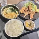 徳樹庵 - 鶏もも唐揚げミニ麺ランチ