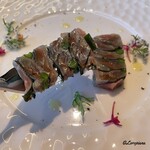 プチレストラン ブーケ・ド・フランス - 秋刀魚と生ハムと大葉と隠元のテリーヌ