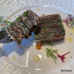 プチレストラン ブーケ・ド・フランス - 秋刀魚と生ハムと大葉と隠元のテリーヌ