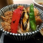 Sakaba Mori - ミニ焼鳥丼　MORIそばとミニ焼き鳥丼セット　1,100円
