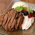 Chocolate mon blanc ~ served with vanilla ice cream ~