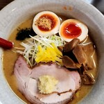 麺屋大河 - 味噌ラーメン(トッピング　味玉・メンマ)