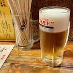 もつ焼き 大統領 - 生ビール(中)