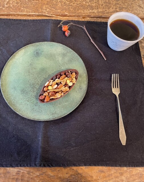 煎茶 千筋箔溜 茶托 共箱(K-LC538)