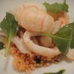 ビストロ ラ・ターシュ・ド・ルージュ - 手長エビ、帆立貝、イカのサラダ仕立て