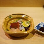 味ひろ - お造り　鯛、伊勢海老