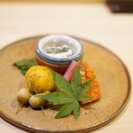味ひろ - 栗、むかご、子持ち鮎甘露煮、ばちこ、柿なます