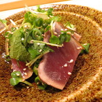 鮨 福原 - 【再訪４】おつまみ３品　絶品のカツオのたたき