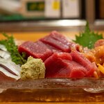 光寿司 - 2023.10 刺身アラカルト（〆鯖、本鮪赤身、赤貝）