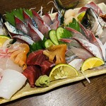 海鮮居酒屋 れん - 関アジ関サバ入り刺身盛合せ