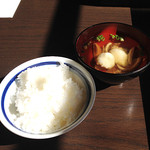 Ogawa Saku Goyamura - 西米良産掛け干し米のご飯と、だご汁