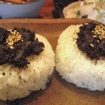 豆食堂ポロッポー - 赤だし鯖味噌バターおにぎり