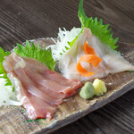 Two types of chicken sashimi