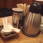 こうかいぼう - テーブル席の卓上