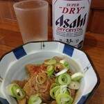 俺の中華たなか家 - 先発は「スーパードライクリスタル」が「サービスおつまみ」を伴って到着＼(^o^)／