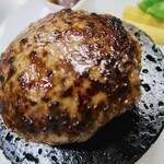 Lava-grilled Hamburg Yogan-yaki (roasted on a hot stone) Japanese black beef - Demi-glace sauce