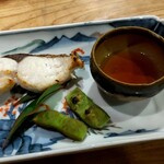 Tsuru Kikyo - サワラの塩焼き、枝豆添え