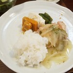 キッチン ブルー グローブ - ご飯を乗せます